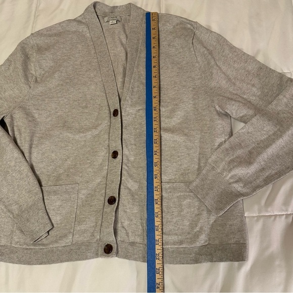 Jcrew Cotton-blend V-neck cardigan sweater size L (c6 - Picture 8 of 14